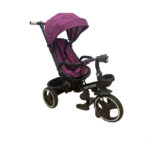 Tricicleta copii Cool Yzzy Trike Star Purple Roti Silicon, Compactabila, Poziție de somn