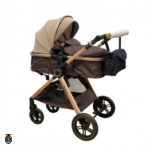 Carucior copii 2 In 1 Belecoo CLASS Coffee Roti Cauciuc, Landou Reversibil