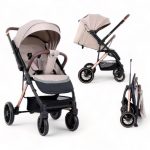 Carucior copii Kidilo All Terrain Beige mâner reversibil