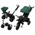 Tricicleta copii cu scaun reversibil si spatar reglabil Verde 5099 Turbo