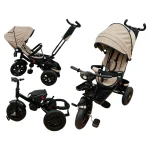 Tricicleta copii cu scaun reversibil si spatar reglabil Crem 5099 Turbo