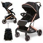 Carucior sport tip troller cadru gold Kidillo Black BPTV3