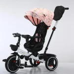 Tricicleta copii COOL Trike Pink, pozitii somn, roti de silicon 01